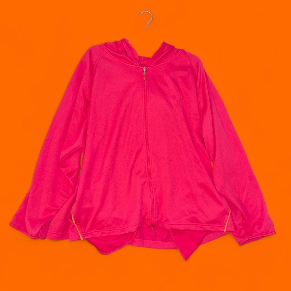 Athletic Works Women's Full Zip Hooded Active Jacket – 4X – Bright Pink